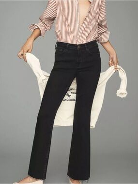 Pilcro Anthropologie Black High-Rise Flare Jeans